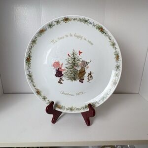 Holly Hobbie Christmas Plate The Time To Be Happy is Now  1973 Commemorative WWA